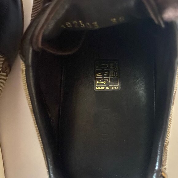 GUCCI Brown Monogram Leather Sneakers Size 38 - Picture 5 of 6